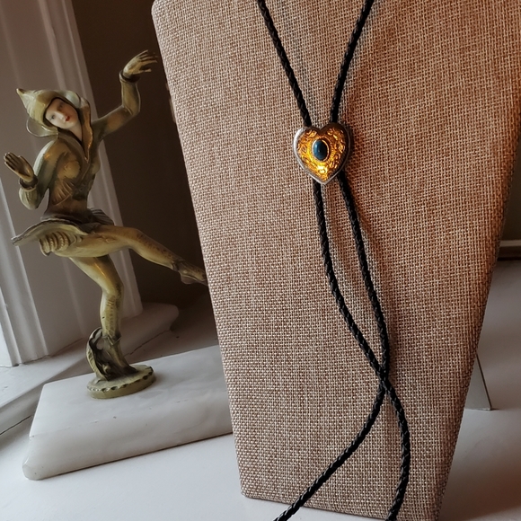 Vintage Western bolo Heart necklace - Picture 3 of 6